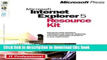 Read Microsoft Internet Explorer 5 Resource Kit Ebook Free