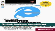Read Microsoft Internet Explorer Resource Kit Ebook Free