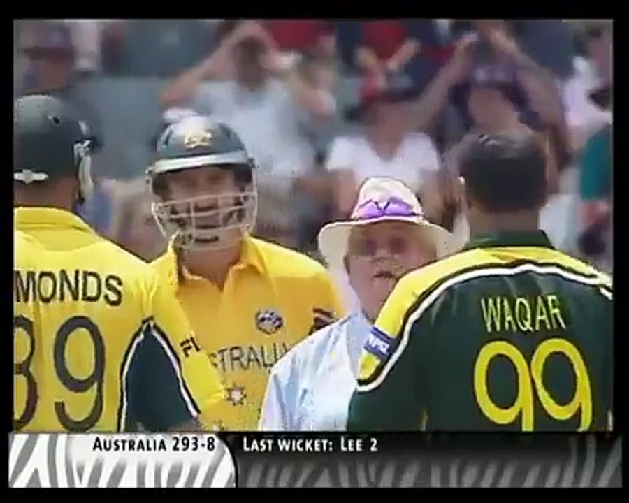 Waqar Younis Throws Beamer at Symonds - Sledges Fight for Australia v Pakistan 2003