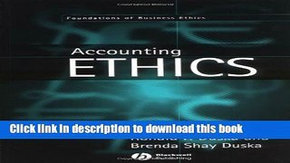 Download Accounting Ethics (Foundations of Business Ethics)  PDF Free