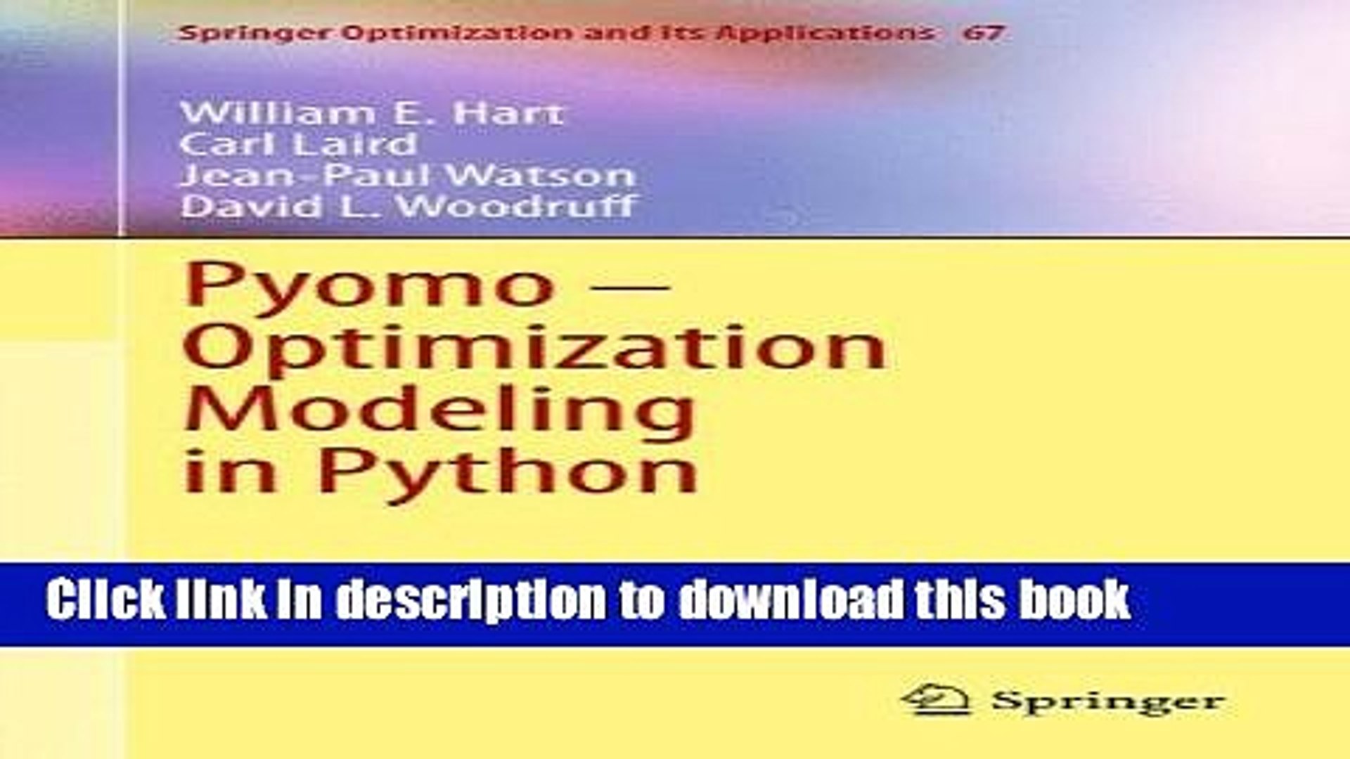 Pyomo Optimization Modeling In Python Mimbarschool Com Ng