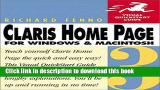Read Claris Home Page 3 for Windows and Macintosh: Visual QuickStart Guide PDF Free