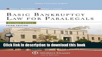 [PDF]  Basic Bankruptcy Law for Paralegals, Third Edition by David L. Buchbinder, Robert J. Cooper