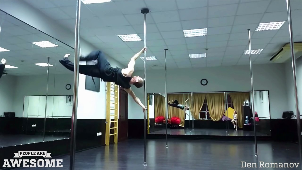 Walking on air! Amazing anti-gravity pole stepping!