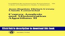 Download Convex Analysis and Minimization Algorithms II: Advanced Theory and Bundle Methods