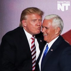 Watch Donald Trump awkwardly air kiss Mike Pence