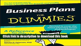 Read Business Plans For Dummies  Ebook Free
