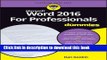 Download Word 2016 For Professionals For Dummies PDF Free