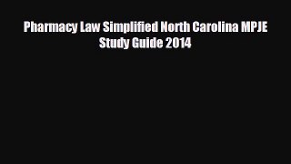 different  Pharmacy Law Simplified North Carolina MPJE Study Guide 2014