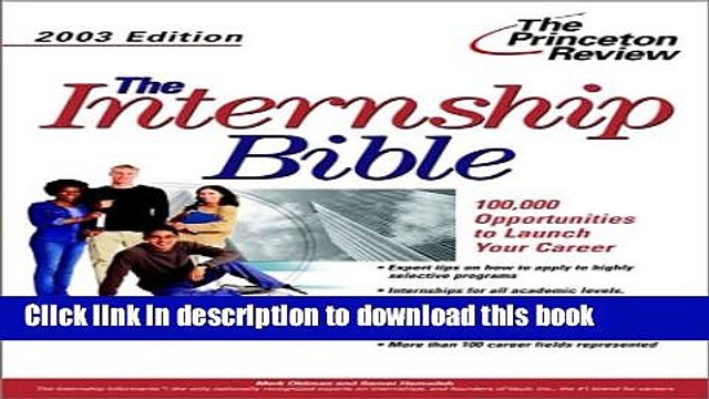 Read The Internship Bible, 2003 Edition (Career Guides) Ebook Free