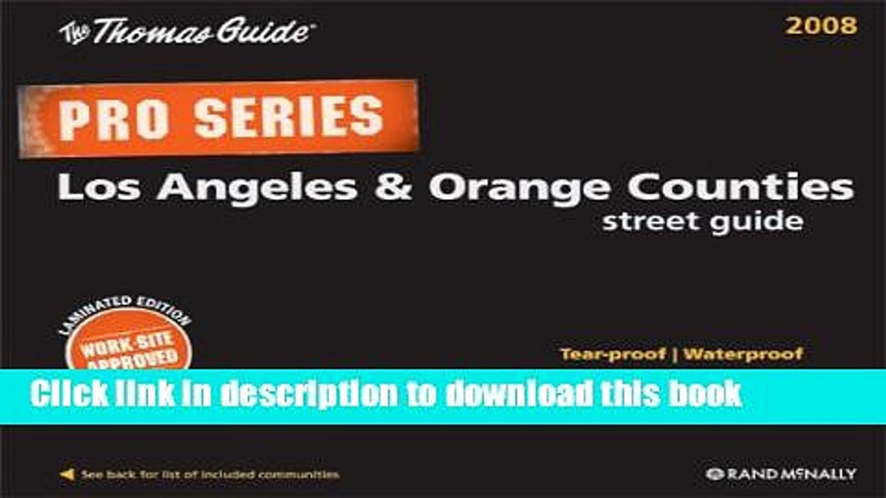 Read The Thomas Guide Pro Series 2008 Los Angeles   Orange County, California  Ebook Free