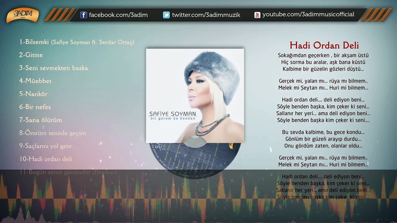Safiye Soyman - Hadi Ordan Deli - ( Official Lyric Video )