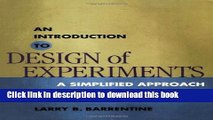 Read Book An Introduction to Design of Experiments: A Simplified Approach E-Book Free