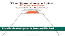 Read Book The Functions of the Executive: 30th Anniversary Edition ebook textbooks