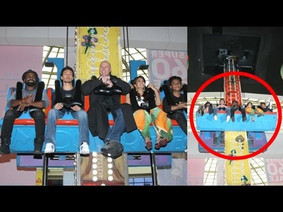 Tiger Shroff, Nathan Jones & Jacqueline Fernandez Take Drop Tower Ride - A Flying Jatt