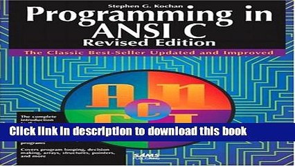 Read Book Programming in ANSI C Deluxe Revised E-Book Free
