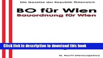 [PDF]  Bauordnung fÃ¼r Wien - BO fÃ¼r Wien  [Download] Full Ebook