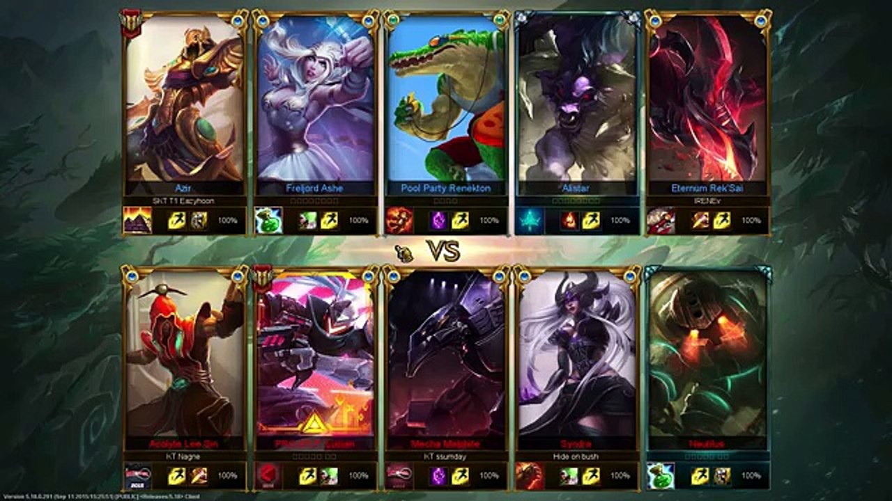 SKT T1 Faker Syndra vs Easyhoon Azir! feat. KT Ssumday Malphite - KR Soloq Challenger patch 5.18_1