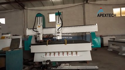 APEXTECH 2030 with 2 spindles CNC Router on engraving 2 same workpieces bakelite material