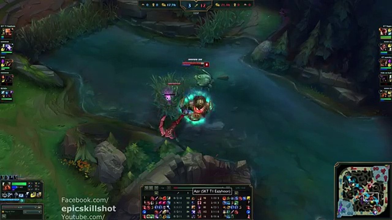 SKT T1 Faker Syndra vs Easyhoon Azir! feat. KT Ssumday Malphite - KR Soloq Challenger patch 5.18_32