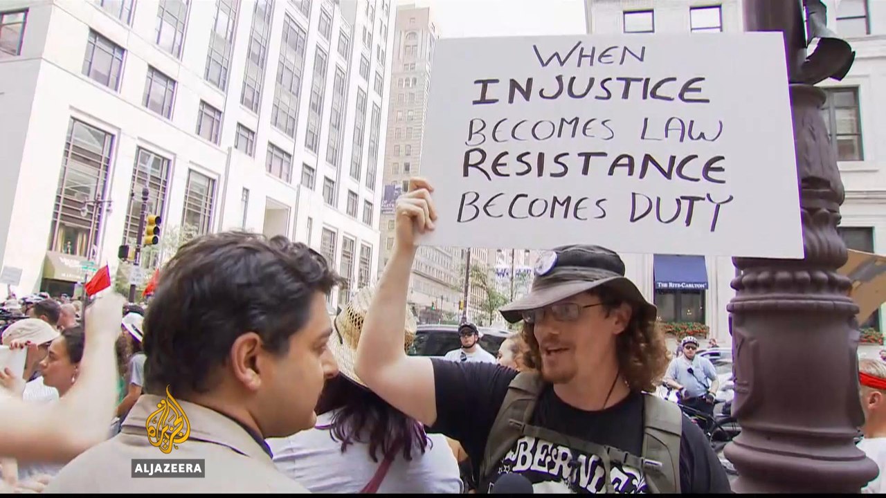 Democratic convention: Sanders' supporters hold protests