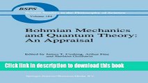[PDF] Bohmian Mechanics and Quantum Theory: An Appraisal (Boston Studies in the Philosophy and