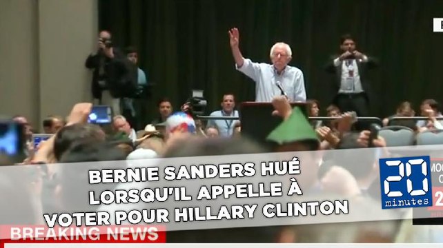 Bernie Sanders hué lorsqu'il appelle à voter pour Hillary Clinton