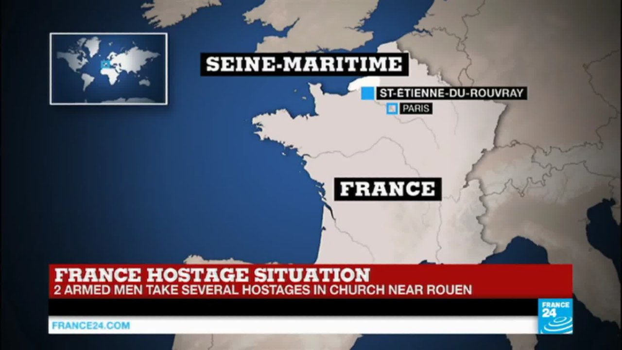 France: 2 men armed with knives take several hostages in a church near Rouen