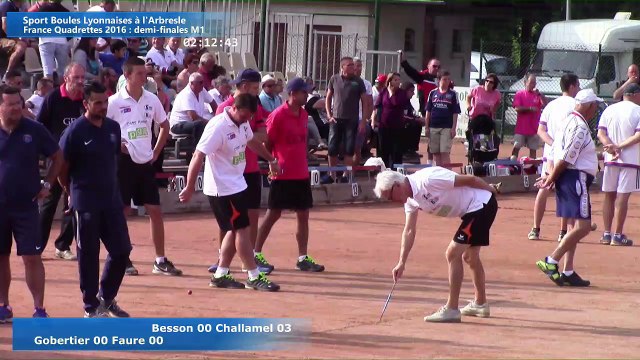 Demi-finales M1, Sport Boules, France Quadrettes, l'Arbresle 2016