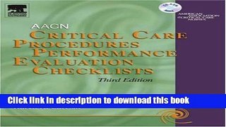 Read Critical Care Procedures Performance Evaluation Checklists CD-ROM Ebook Free