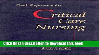 Download Desk Reference For Critical Care Ebook Online