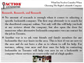 What You Need to Consider When Choosing the Right Locksmith Company