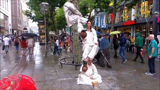 Levitation Couple Imitating Statues.