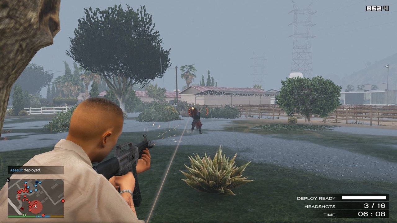 GTA V - USAS12 & AK-47 (from Max Payne 3) Shootout (Gang War: defend the ranch La Fuente Blanca)