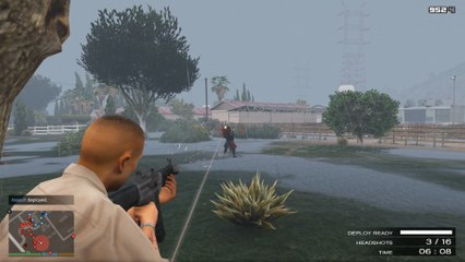 GTA V - USAS12 & AK-47 (from Max Payne 3) Shootout (Gang War: defend the ranch La Fuente Blanca)