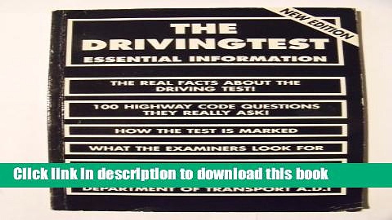 Download The Driving Test: Essential Information  Ebook Free