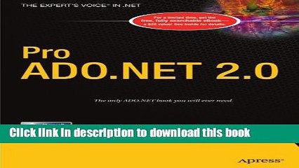 Download Book Pro ADO.NET 2.0 (Expert s Voice) E-Book Download
