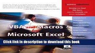 Download VBA and Macros for Microsoft Excel PDF Online