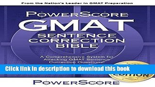 Read The PowerScore GMAT Sentence Correction Bible Ebook Online