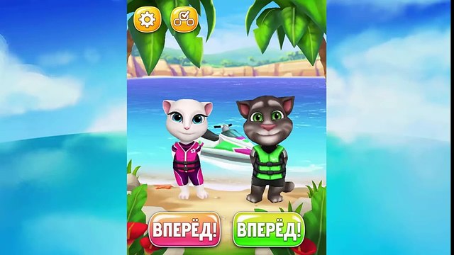 Говорящие Анжела и Том катаются на Аквабайке часть 2 - Мультфильм Игра