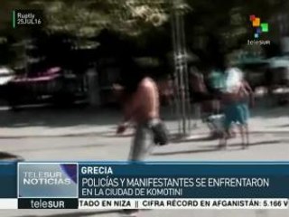 Policía griega reprime movilización de Partido Amistad, Igualdad y Paz