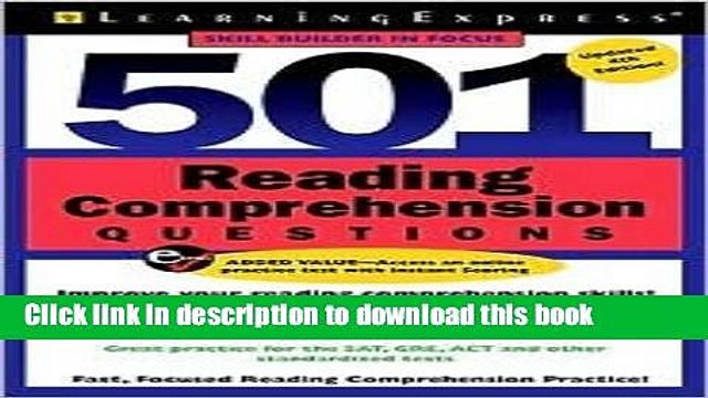 Download 501 Reading Comprehension Questions 4th (fourth) edition Text Only PDF Online