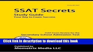 Read SSAT Secrets Study Guide: SSAT Exam Review for the Secondary School Admission Test  Ebook