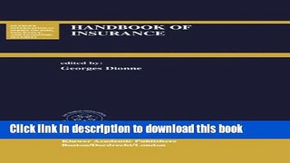 Read Handbook of Insurance  Ebook Free