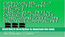 Read Answers to Questions Most Frequently Asked about Organization Development  Ebook Free