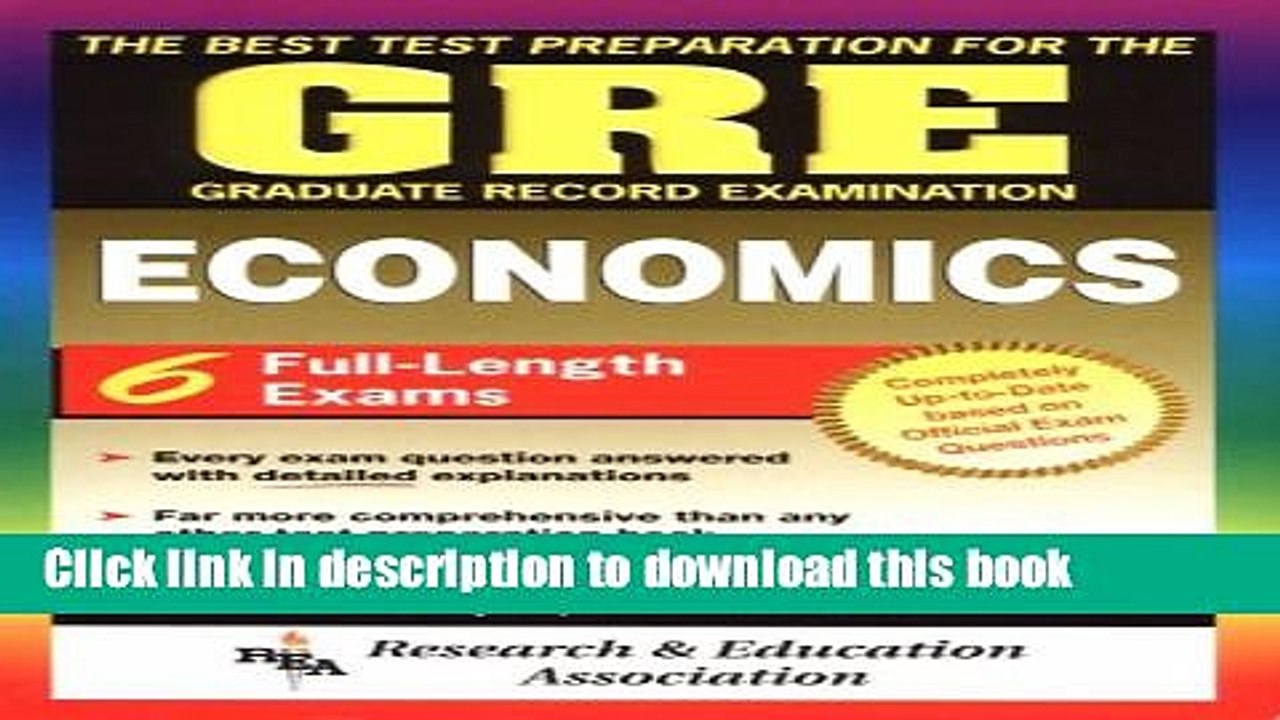 Read The Best Test Preparation for the GRE, Graduate Record Examination, Economics (Gre Economics
