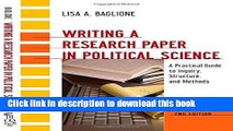 Read Writing a Research Paper in Political Science: A Practical Guide to Inquiry, Structure, and