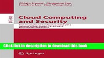 Read Cloud Computing and Security: First International Conference, ICCCS 2015, Nanjing, China,