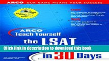 Read Arco Teach Yourself Lsat in 30 Days (Arcos Teach Yourself in 24 Hours Series) Ebook Free