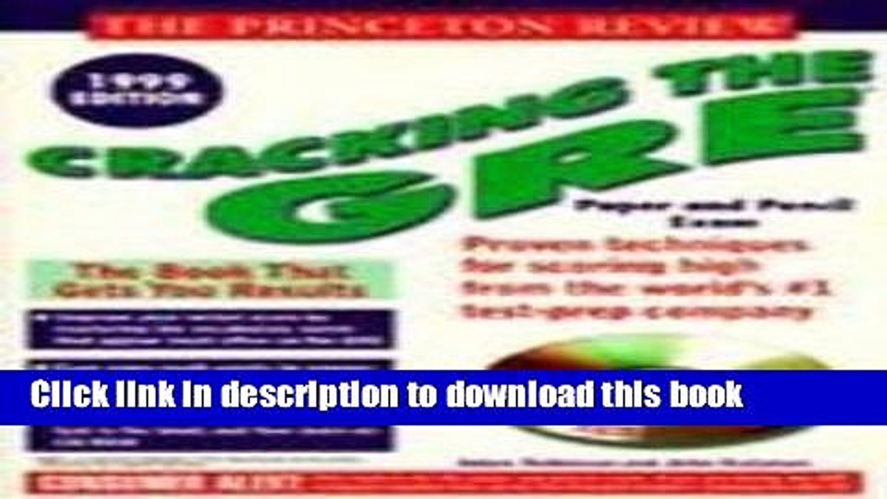 Read Cracking the GRE w/CD-ROM, 1999 Edition (Book and CD Rom) Ebook Free